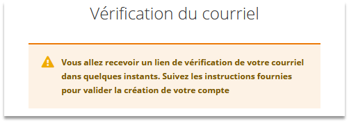 indication par duplos de l'envoi d'un courriel contenant un lien d'activation du compte