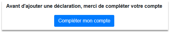 invitation à compléter le profil après activation du compte et connexion